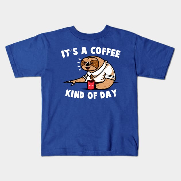 Coffee Sloth Kids T-Shirt by krisren28